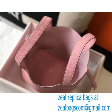 Hermes Picotin Lock 18/22 Bag Cherry Pink with Silver Hardware