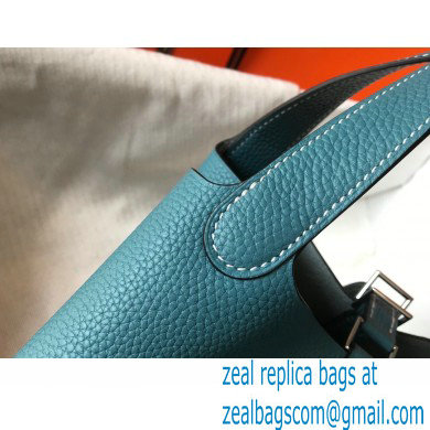 Hermes Picotin Lock 18/22 Bag Denim Blue with Silver Hardware