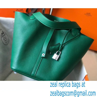 Hermes Picotin Lock 18/22 Bag Emerald Green with Silver Hardware
