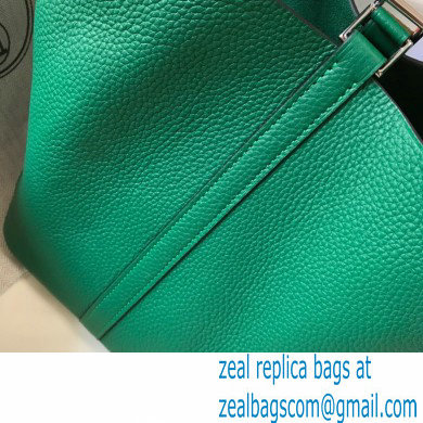 Hermes Picotin Lock 18/22 Bag Emerald Green with Silver Hardware