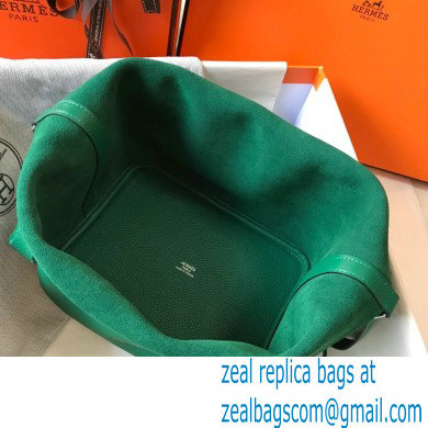 Hermes Picotin Lock 18/22 Bag Emerald Green with Silver Hardware