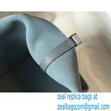 Hermes Picotin Lock 18/22 Bag Linen Blue with Silver Hardware