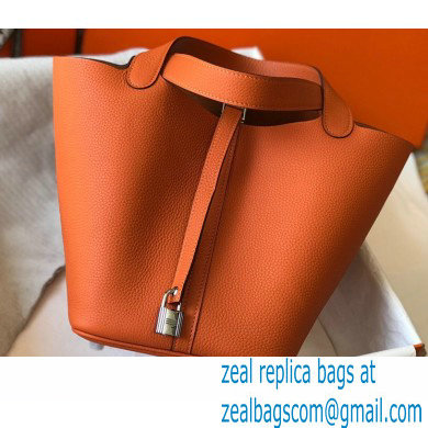 Hermes Picotin Lock 18/22 Bag Orange with Silver Hardware