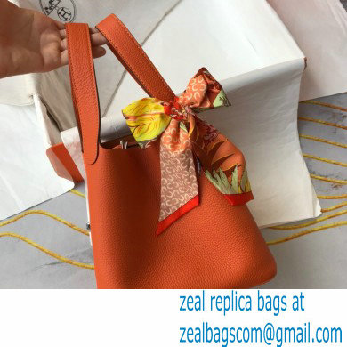 Hermes Picotin Lock 18/22 Bag Orange with Silver Hardware