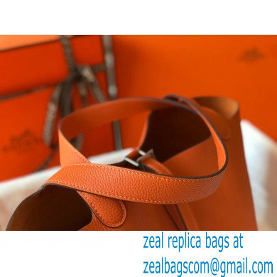 Hermes Picotin Lock 18/22 Bag Orange with Silver Hardware