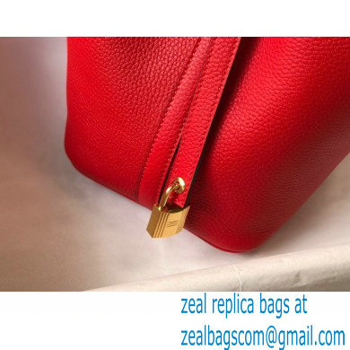 Hermes Picotin Lock 18/22 Bag Red with Gold Hardware
