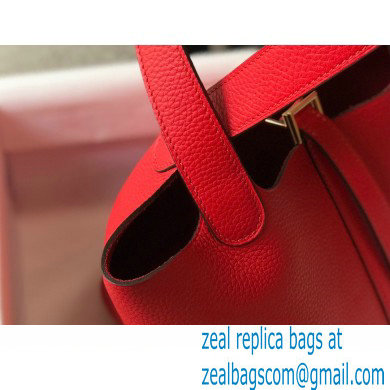 Hermes Picotin Lock 18/22 Bag Red with Gold Hardware