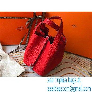 Hermes Picotin Lock 18/22 Bag Red with Silver Hardware