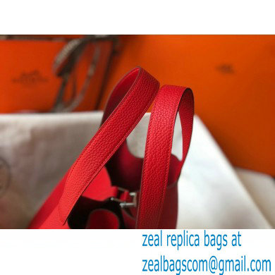Hermes Picotin Lock 18/22 Bag Red with Silver Hardware