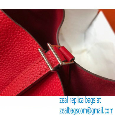 Hermes Picotin Lock 18/22 Bag Red with Silver Hardware