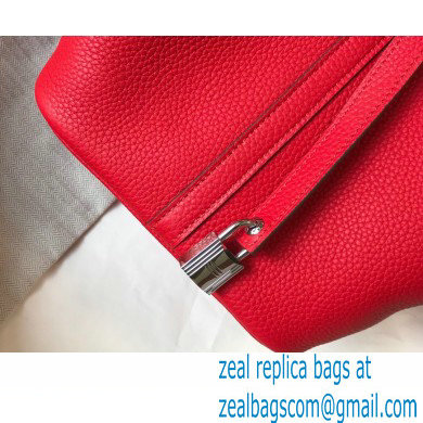Hermes Picotin Lock 18/22 Bag Red with Silver Hardware