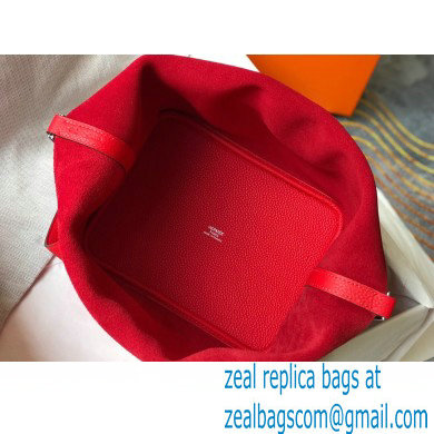 Hermes Picotin Lock 18/22 Bag Red with Silver Hardware