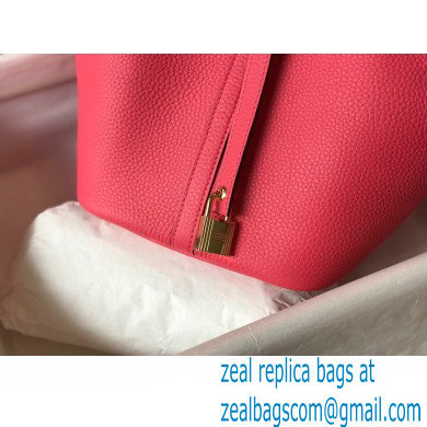 Hermes Picotin Lock 18/22 Bag Rouge Pink with Gold Hardware