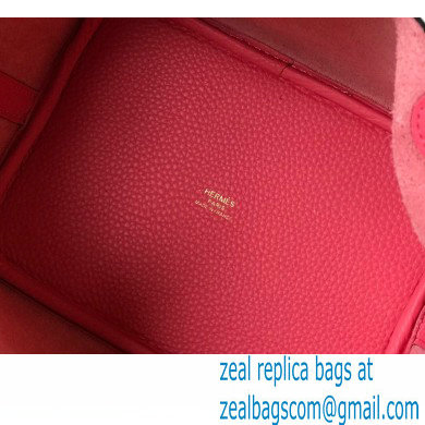 Hermes Picotin Lock 18/22 Bag Rouge Pink with Gold Hardware