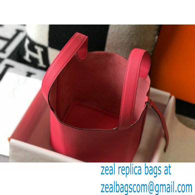 Hermes Picotin Lock 18/22 Bag Rouge Pink with Gold Hardware