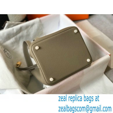 Hermes Picotin Lock 18/22 Bag Tourterelle Grey with Gold Hardware