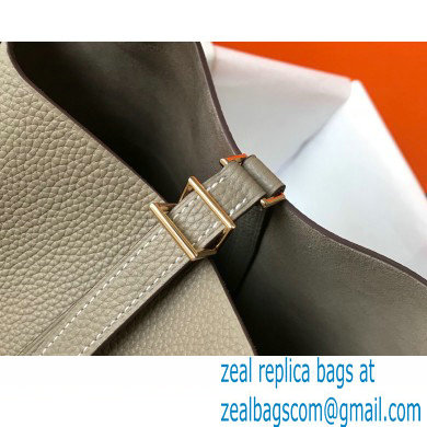 Hermes Picotin Lock 18/22 Bag Tourterelle Grey with Gold Hardware