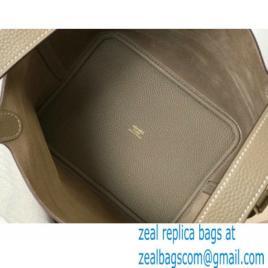 Hermes Picotin Lock 18/22 Bag Tourterelle Grey with Gold Hardware
