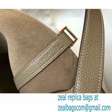Hermes Picotin Lock 18/22 Bag Tourterelle Grey with Gold Hardware