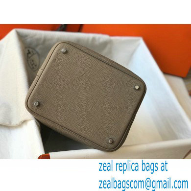 Hermes Picotin Lock 18/22 Bag Tourterelle Grey with Silver Hardware