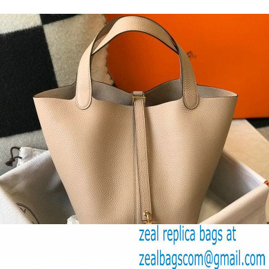 Hermes Picotin Lock 18/22 Bag Trench Grey with Gold Hardware