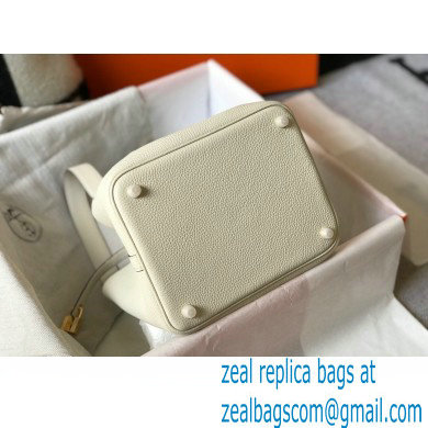 Hermes Picotin Lock 18/22 Bag White with Gold Hardware