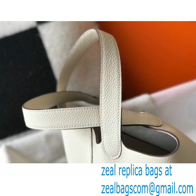 Hermes Picotin Lock 18/22 Bag White with Gold Hardware