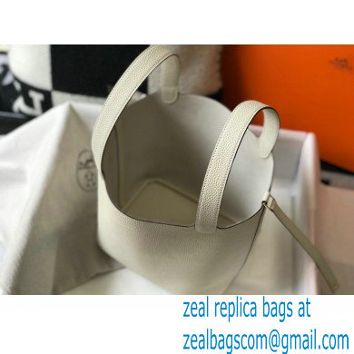 Hermes Picotin Lock 18/22 Bag White with Gold Hardware