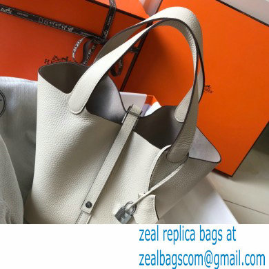 Hermes Picotin Lock 18/22 Bag White with Silver Hardware