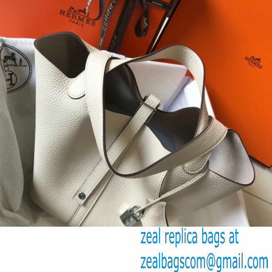 Hermes Picotin Lock 18/22 Bag White with Silver Hardware