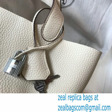 Hermes Picotin Lock 18/22 Bag White with Silver Hardware