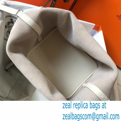 Hermes Picotin Lock 18/22 Bag White with Silver Hardware