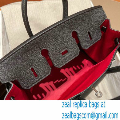 Hermes bicolor Birkin 25cm Bag black/red in Original Togo Leather - Click Image to Close