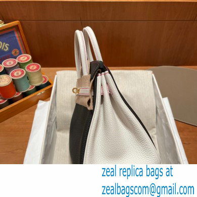 Hermes bicolor Birkin 25cm Bag black/white in Original Togo Leather handmade - Click Image to Close