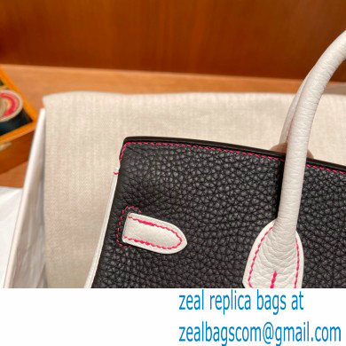 Hermes bicolor Birkin 25cm Bag black/white in Original Togo Leather handmade - Click Image to Close