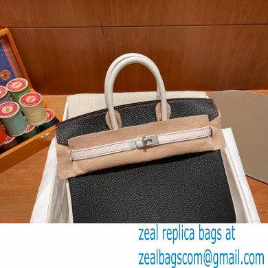 Hermes bicolor Birkin 25cm Bag black/white in Original Togo Leather handmade - Click Image to Close