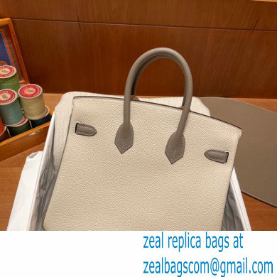 Hermes bicolor Birkin 25cm Bag craie/etoupe in Original Togo Leather - Click Image to Close