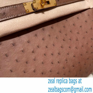 Hermes birkin 25 bag in ostrich leather alezan handmade