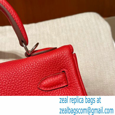 Hermes kelly 25 bag in togo leather rouge de coeur handmade - Click Image to Close