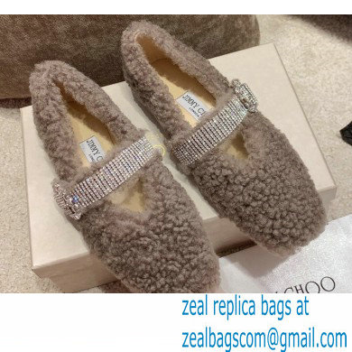 Jimmy Choo KRISTA Faux Fur Flats with Crystal-Embellished Strap 02 2021 - Click Image to Close