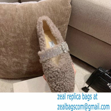 Jimmy Choo KRISTA Faux Fur Flats with Crystal-Embellished Strap 02 2021 - Click Image to Close