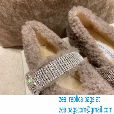 Jimmy Choo KRISTA Faux Fur Flats with Crystal-Embellished Strap 02 2021 - Click Image to Close