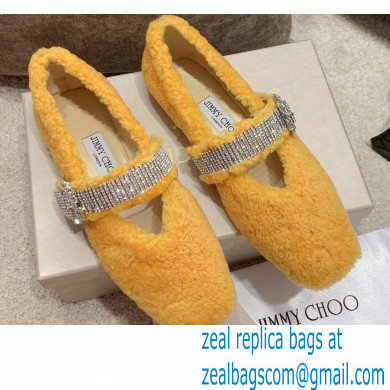 Jimmy Choo KRISTA Faux Fur Flats with Crystal-Embellished Strap 04 2021 - Click Image to Close