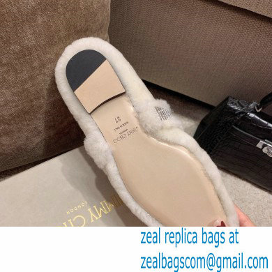 Jimmy Choo KRISTA Faux Fur Flats with Crystal-Embellished Strap 06 2021 - Click Image to Close