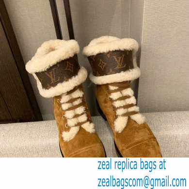 LOUIS VUITTON WONDERLAND SHEARLING BOOTS brown 1A5LNF