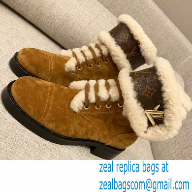 LOUIS VUITTON WONDERLAND SHEARLING BOOTS brown 1A5LNF