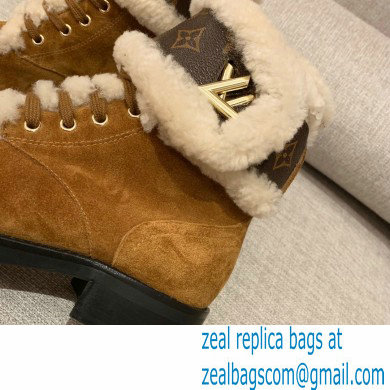 LOUIS VUITTON WONDERLAND SHEARLING BOOTS brown 1A5LNF