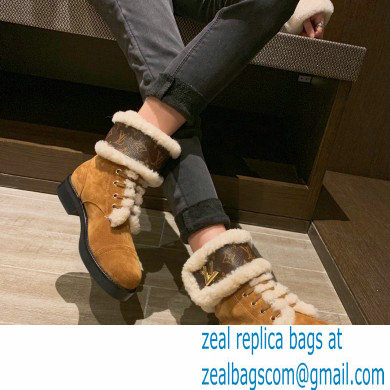 LOUIS VUITTON WONDERLAND SHEARLING BOOTS brown 1A5LNF