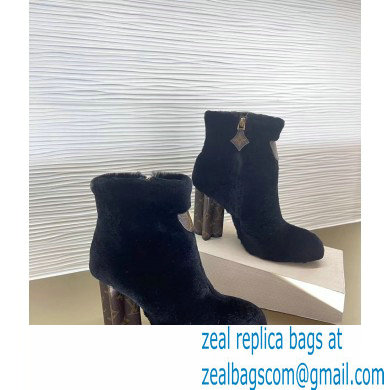 LOUIS VUITTON heel 10cm Silhouette Ankle Boots 1A94RT black - Click Image to Close