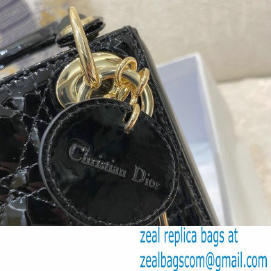 Lady Dior Micro Bag in Patent Cannage Calfskin Black 2021 - Click Image to Close